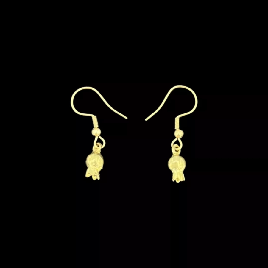 Brass Tiny Pomegranate  earrings
