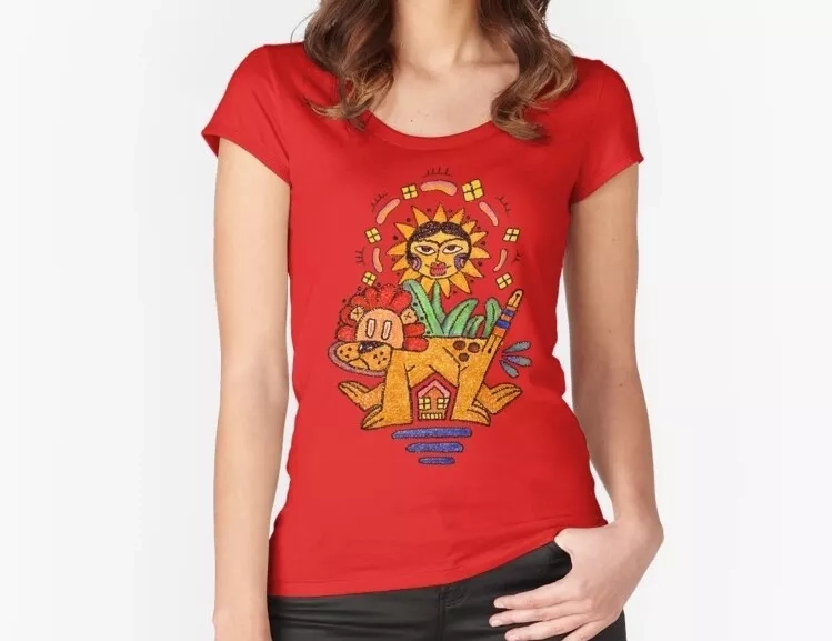 Persian Illustration Funny Shiro khorshid Painting Short Sleeve Girl T-shirt In 4 Colors