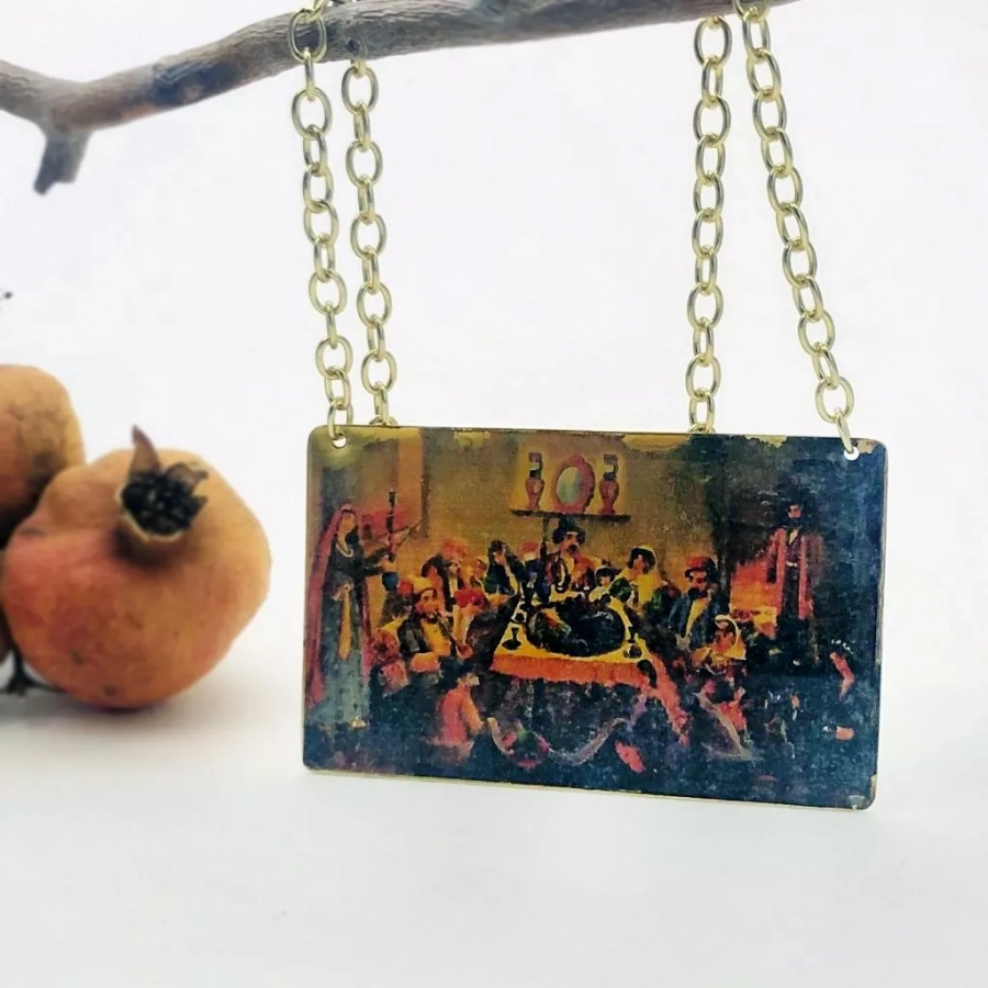 Handmade Unique Persian Yalda Night Brass Necklace
